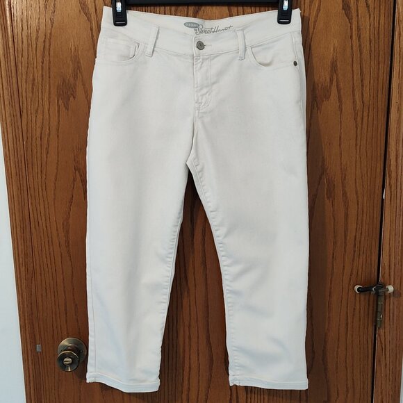 Old Navy the Sweetheart white jean capris, excellent used cond. size 2 - Picture 1 of 4